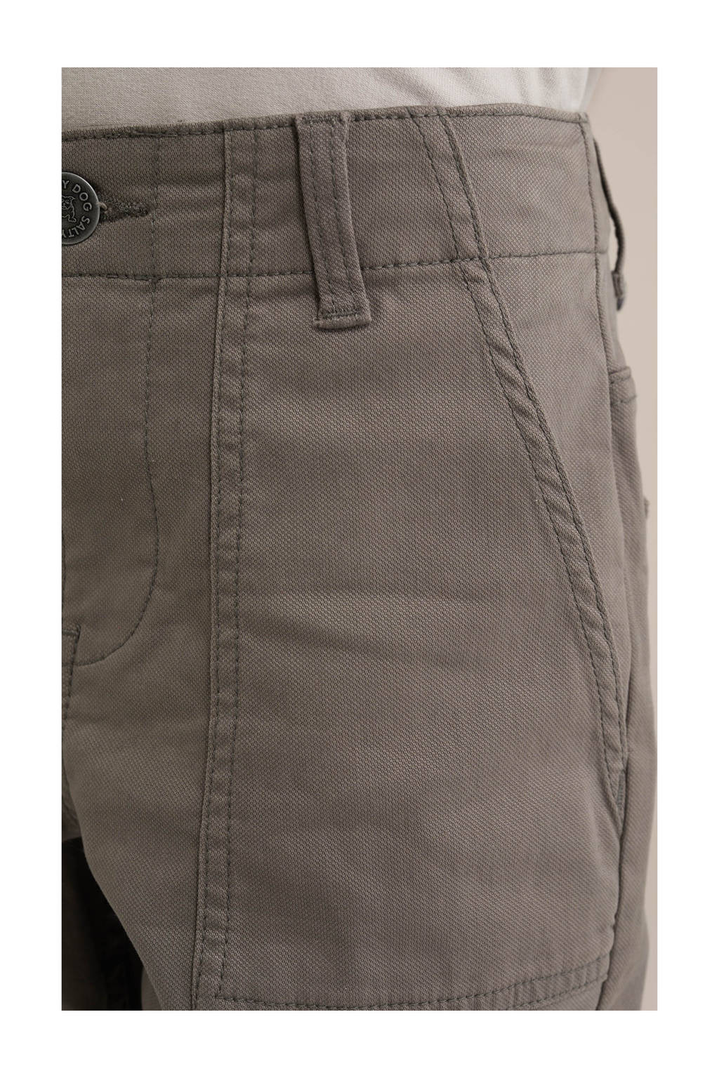 WE Fashion slim fit cargobroek lichtgrijs