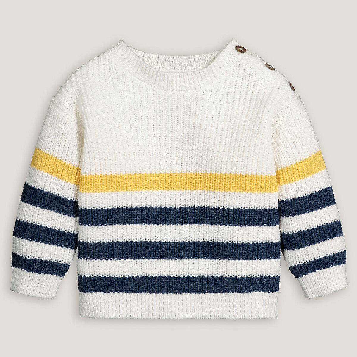 COLEÇÕES LA REDOUTE<br>Suéter listrado de gola redonda
