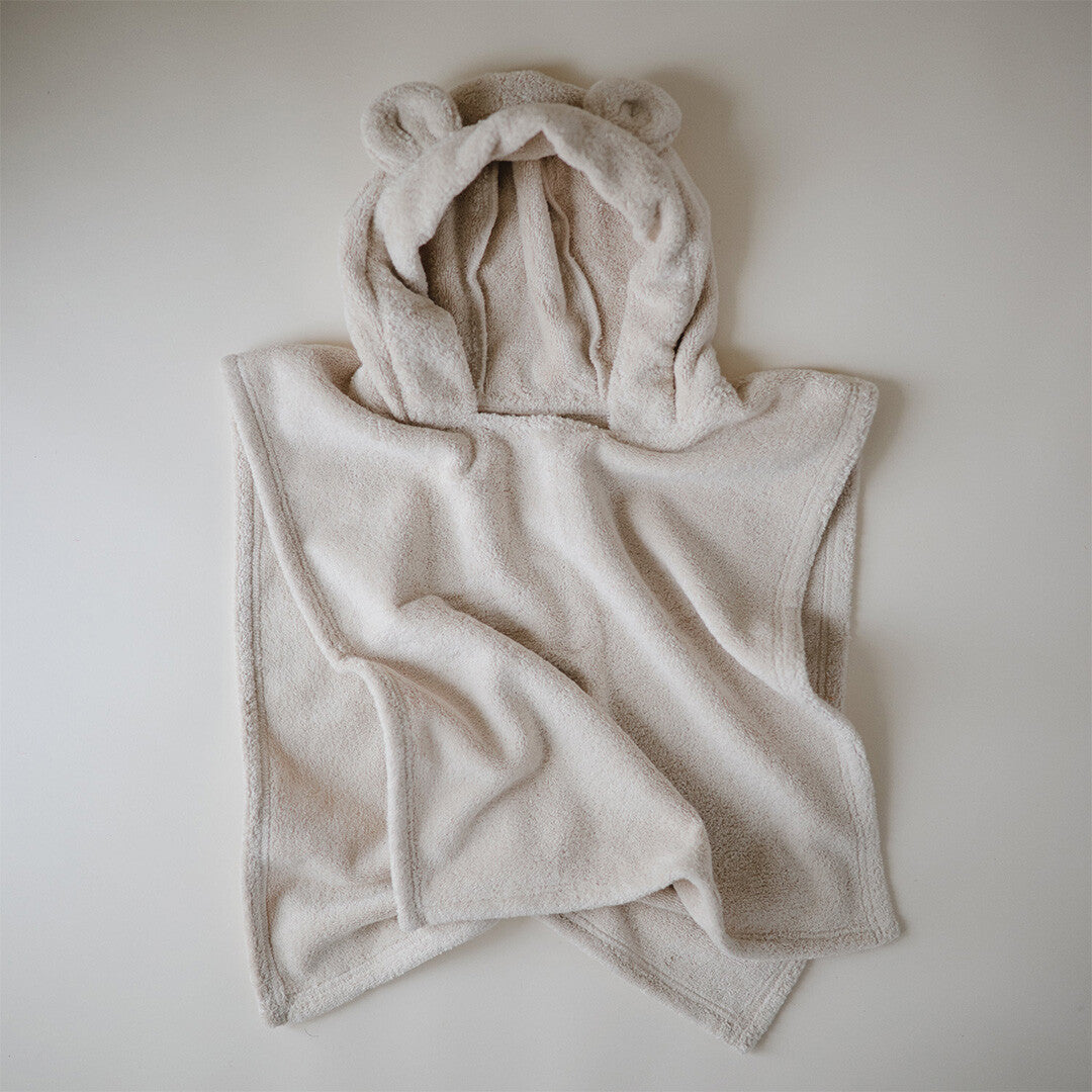 Mushie badponcho beer fog - 1-3 jaar