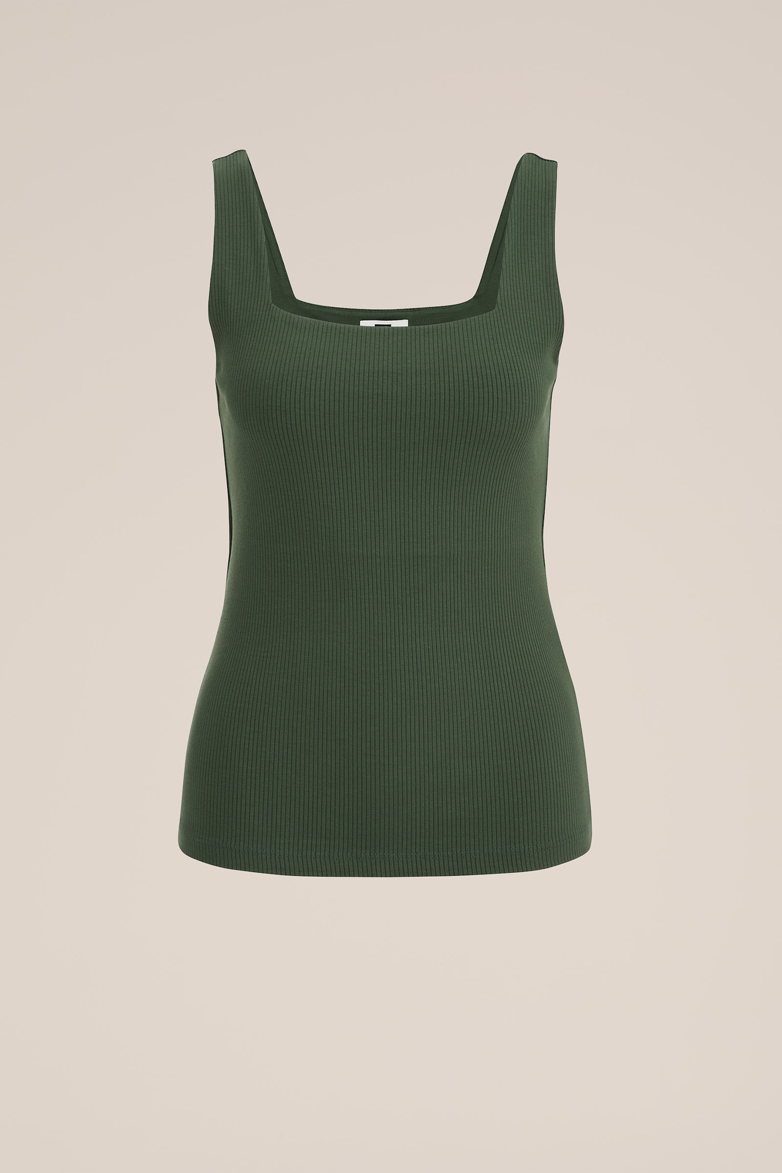 singlet van ribstof WE Fashion Donkergroen