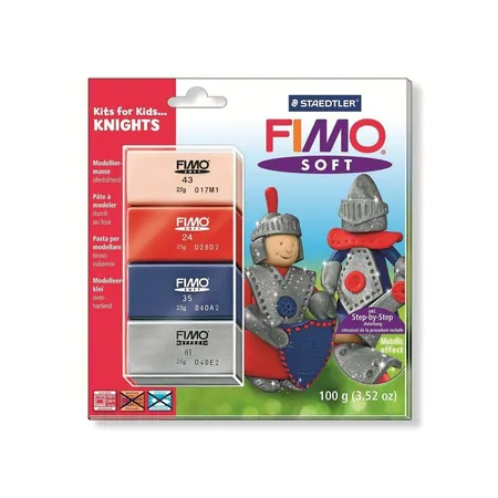STAEDTLER® FIMO® soft Modelliermasse Kits for Kids Knights, 4 x 25 Gramm