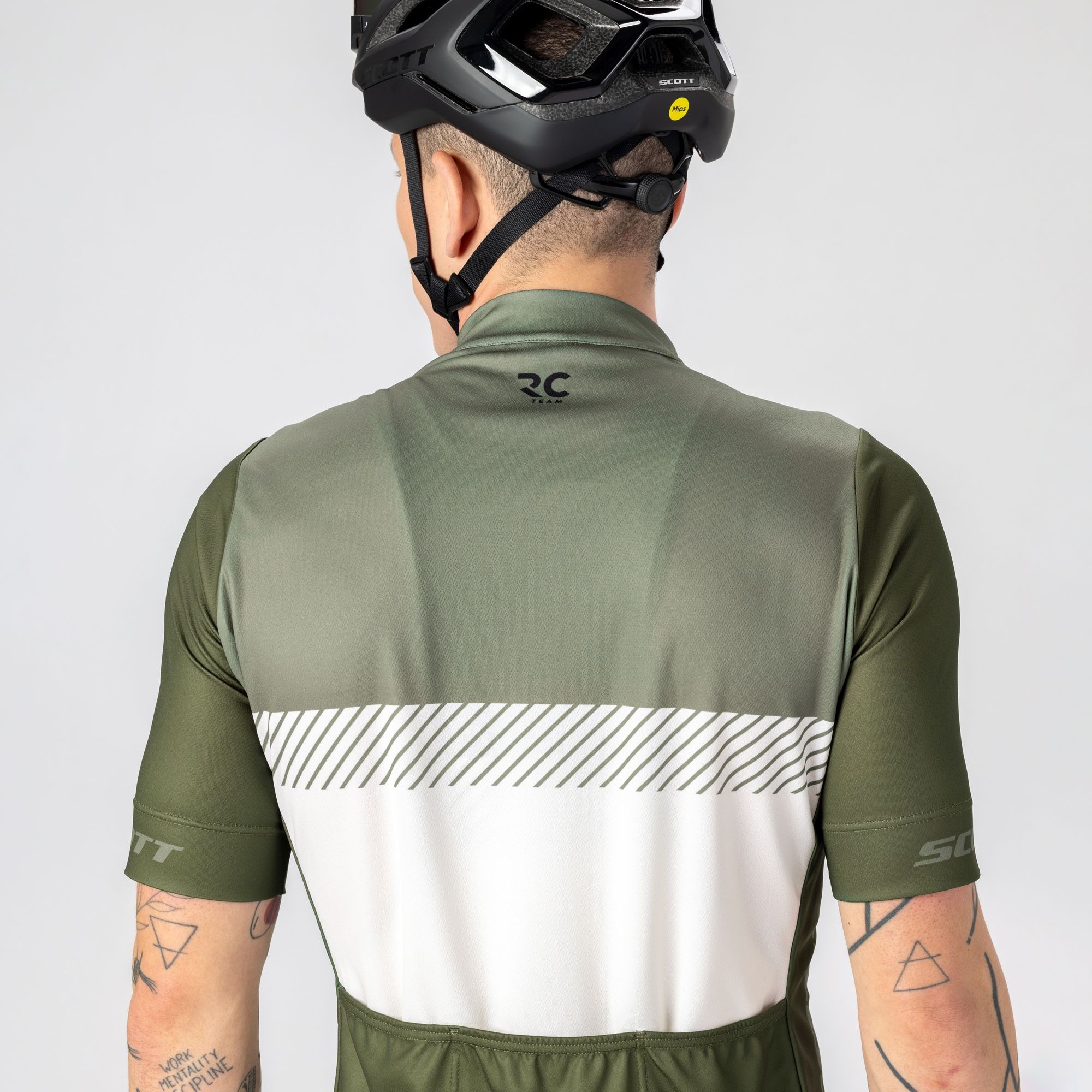SCOTT RC Team kortærmet cykeltrøje hay green/cotton white herre