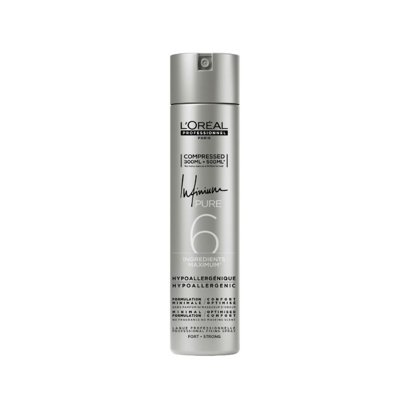 Laque fixation forte Infinium Pure Strong L'Oréal Professionnel 300ML compressés 500ML