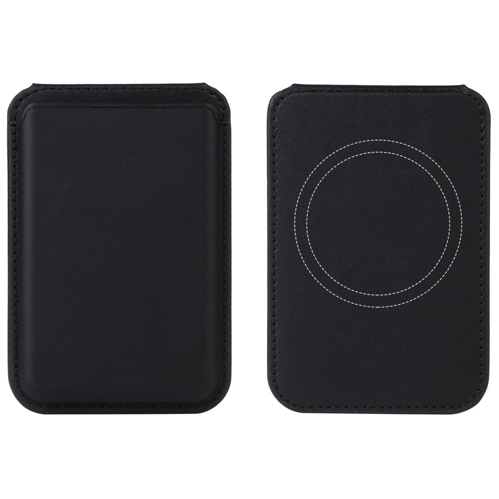Magnetische MagSafe Leder Wallet Kreditkarten Halterung   Kickstand Aufsteller  - Schwarz