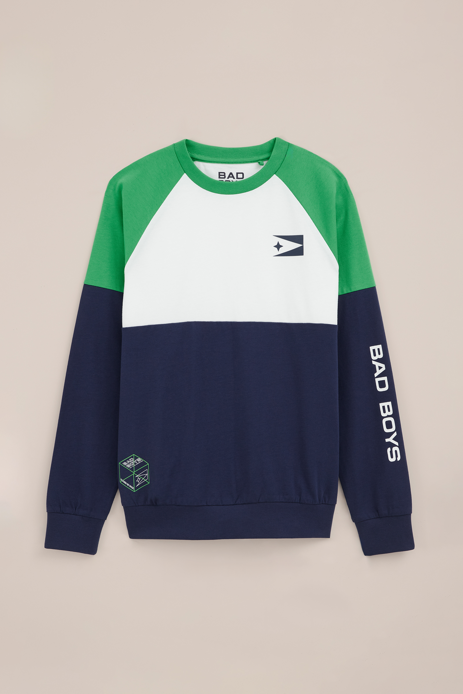 Jongens T-shirt met colourblock Bad Boys Donkerblauw
