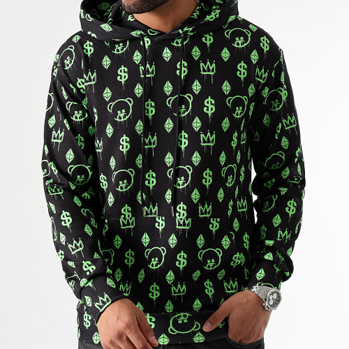 Sweat Capuche Lifestyle Maison De Couture 0067 Noir Vert