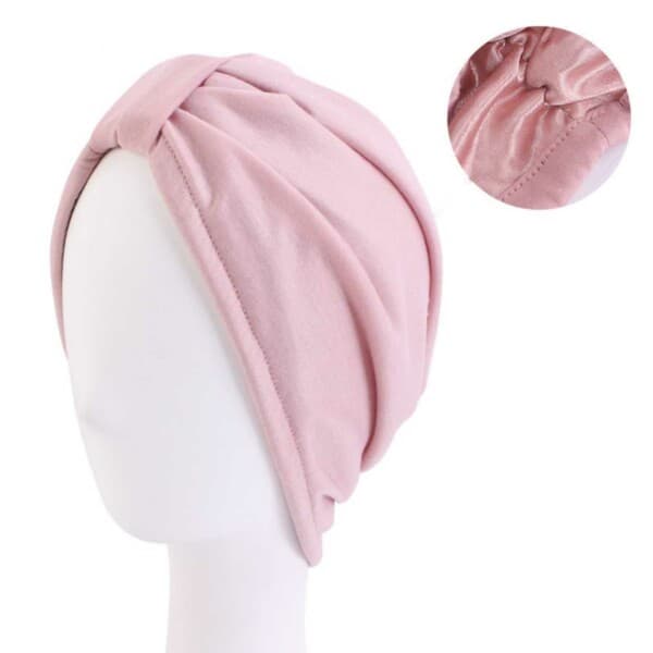 Sleeping cap satin turban - søvnhette en -størrelse rosa