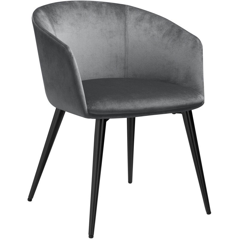 Fauteuil Formio - velours - piètement métal noir
