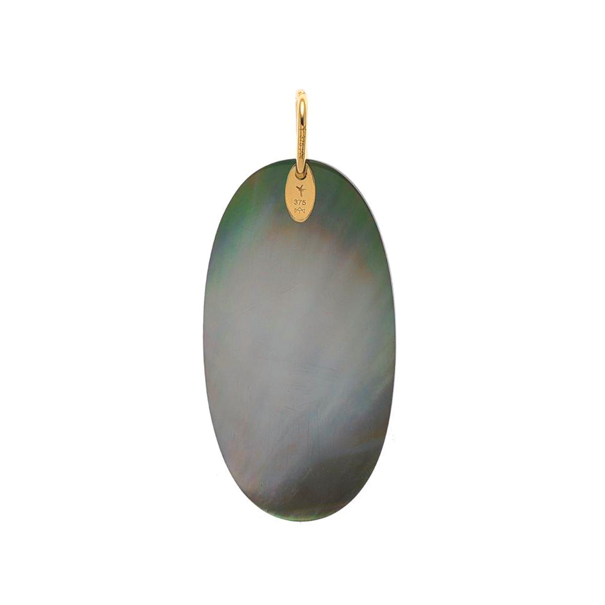 Pendentif or jaune 375 nacre motif visage