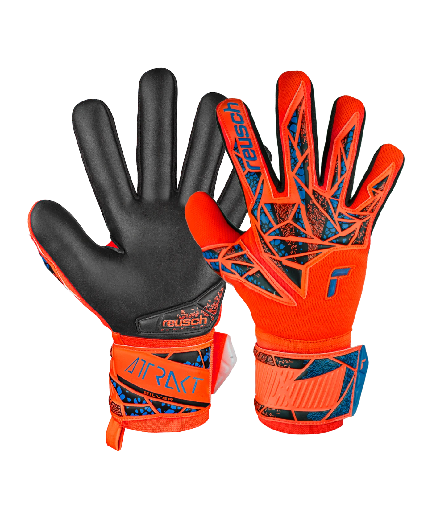 Reusch Attrakt Silver NC TW-Handschuhe Night Spark 2024 Orange Blau Schwarz F2211