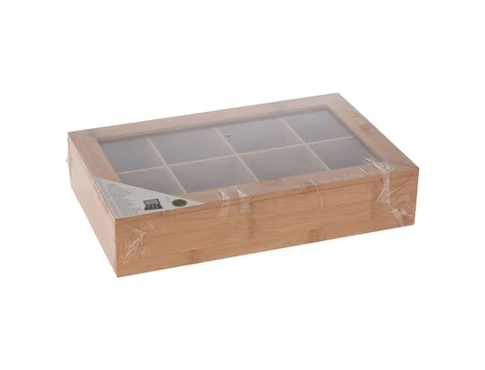 EXCELLENT HOUSEWARE - Bento - Lunch Box Boîte à thé avec 8 compartiments bambou
