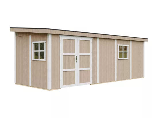 Abri de Jardin Qualité Premium 14,3 m² - H231x248x648 cm - Sans plancher e paroi latérale - Timbela M941B-TERRA BROWN