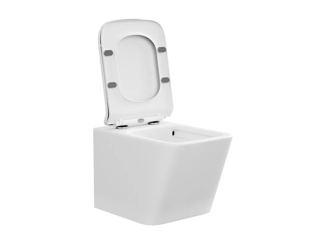WC suspendu blanc mat en céramique sans bride - CLEMONA