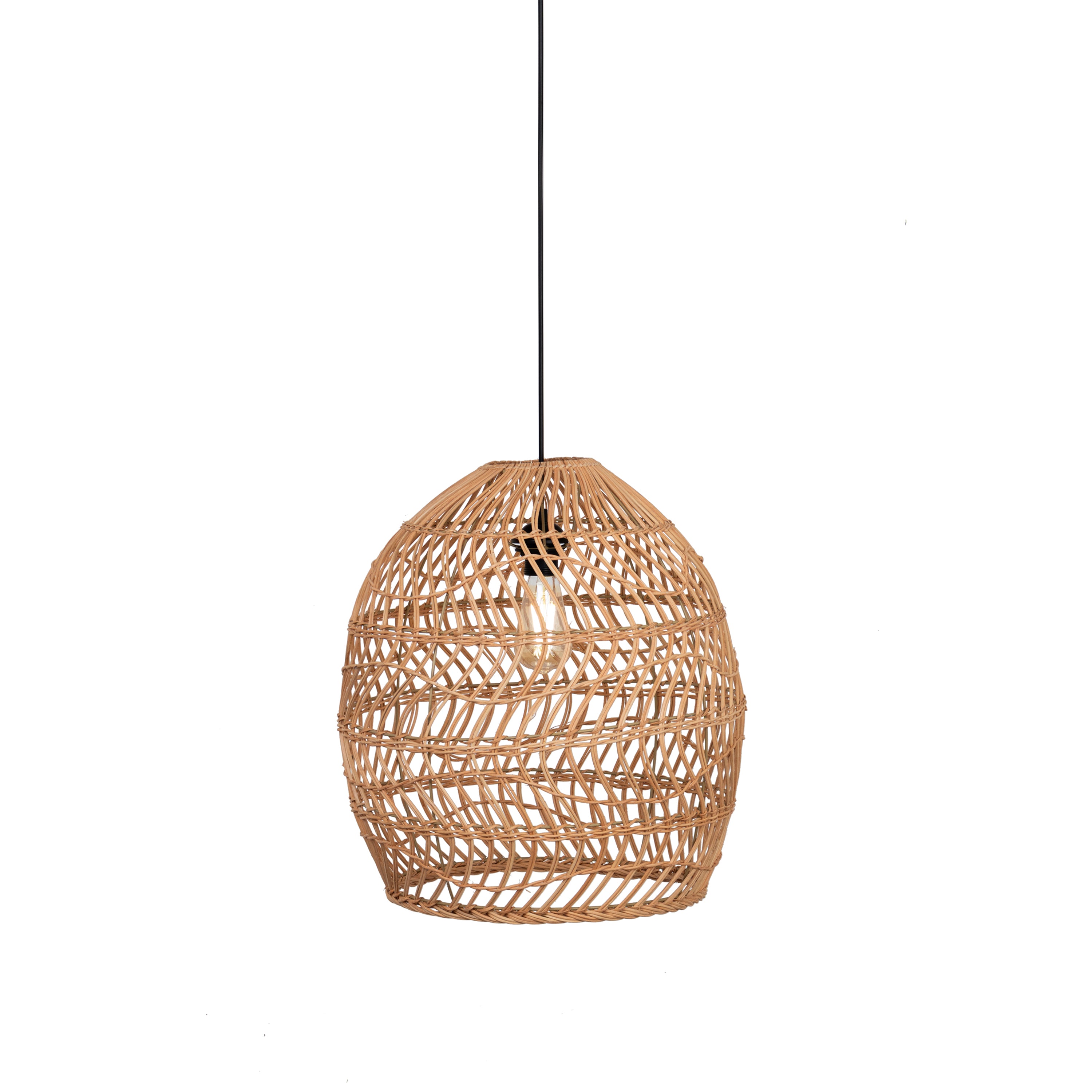 Abat-jour pour suspension - estelle - rotin - naturel - cezare - ø45cm