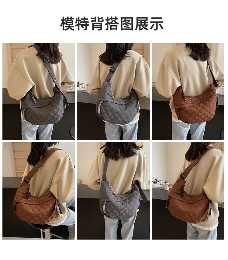 Hikuozy - Gewatteerde nylon crossbodytas met rits