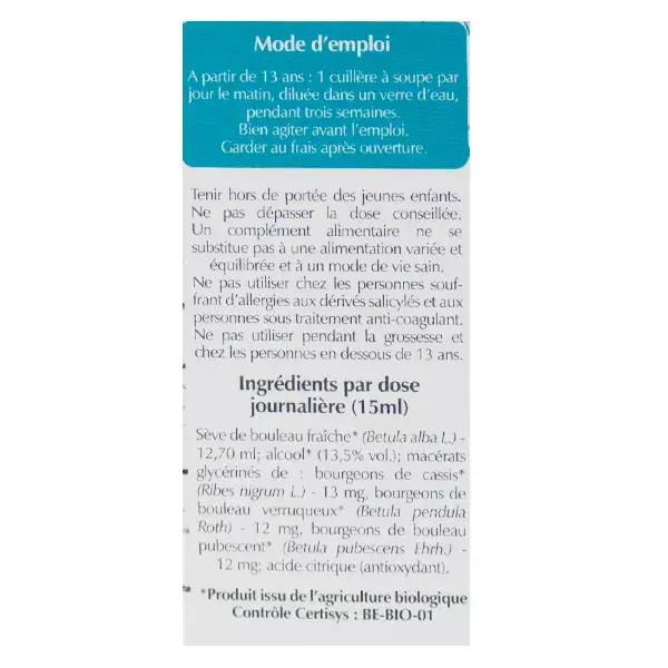 Herbalgem Seiva de Bétula Fresca Orgânica Depurativa 250ml