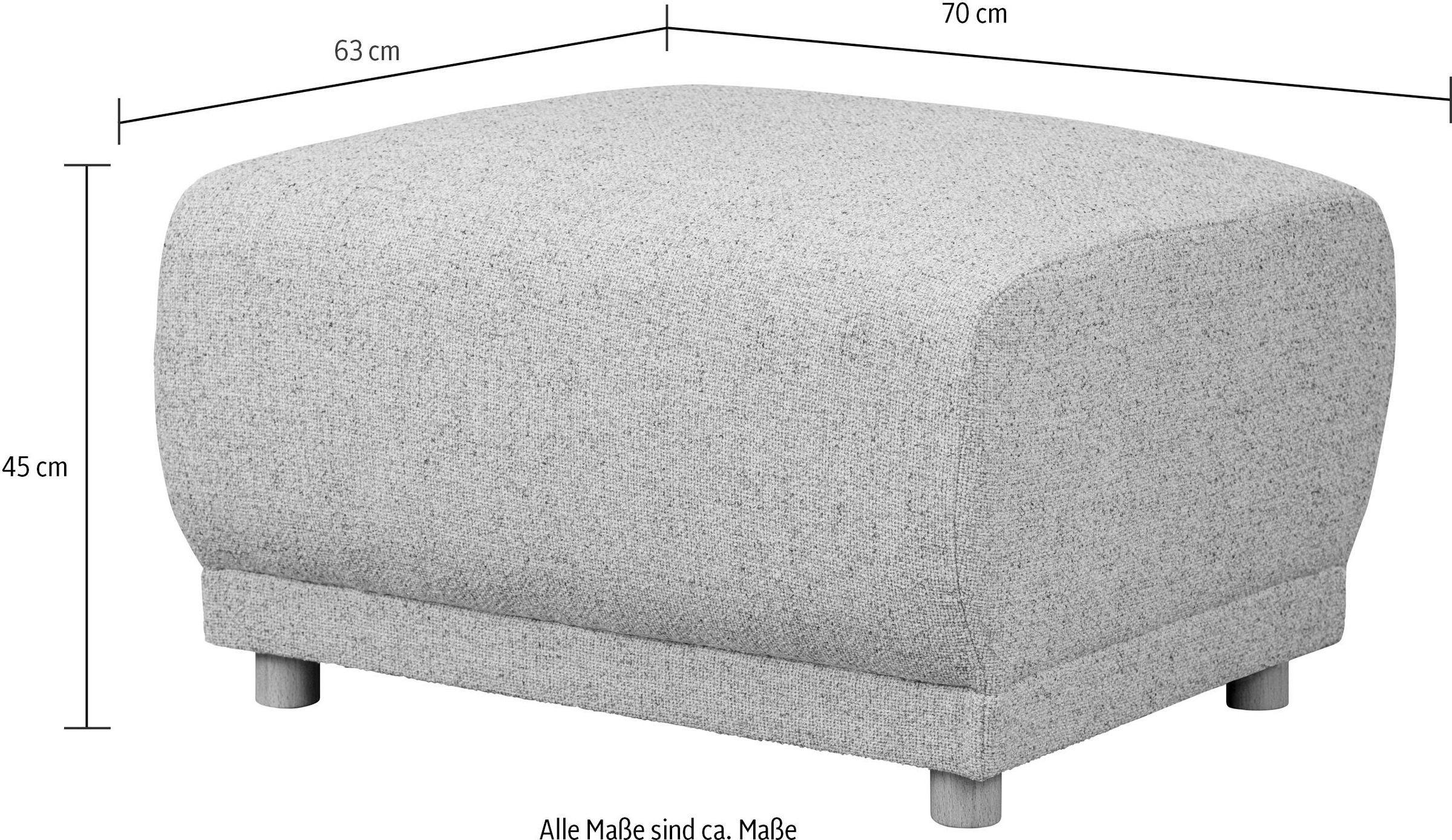 Home affaire Polsterhocker »LEMPS« klein passend zur Serie, B/T/H: 70/70/46 cm