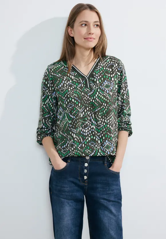 Multicolor Printbluse - strong khaki