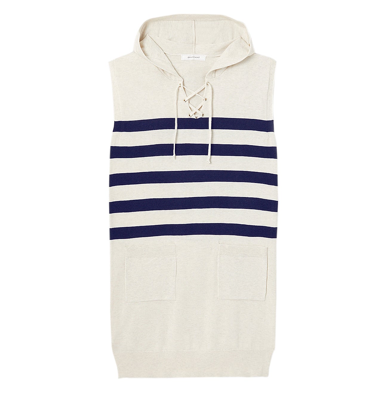 Robe marinière à capuche Femme - Rayé marine