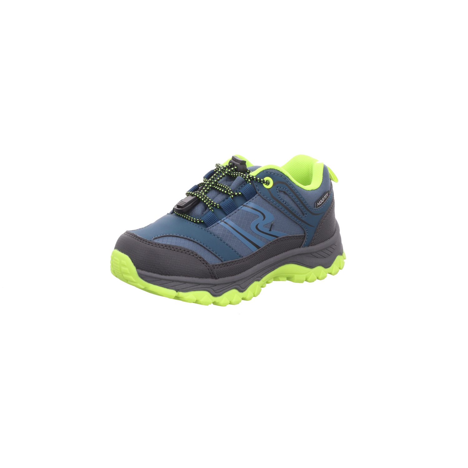 Kinder-Jungen-Sneaker-Slipper Blau-Schwarz-Lime-Grün