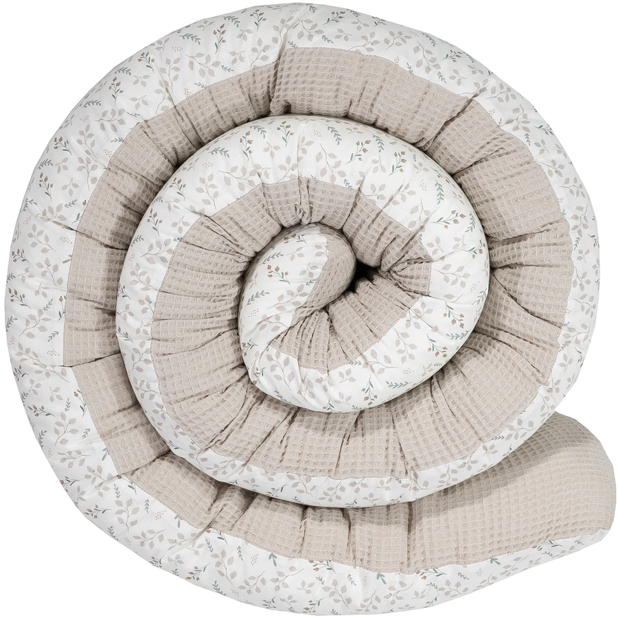 ULLENBOOM Baby Bettschlange Waffel Floral Sand 300cm