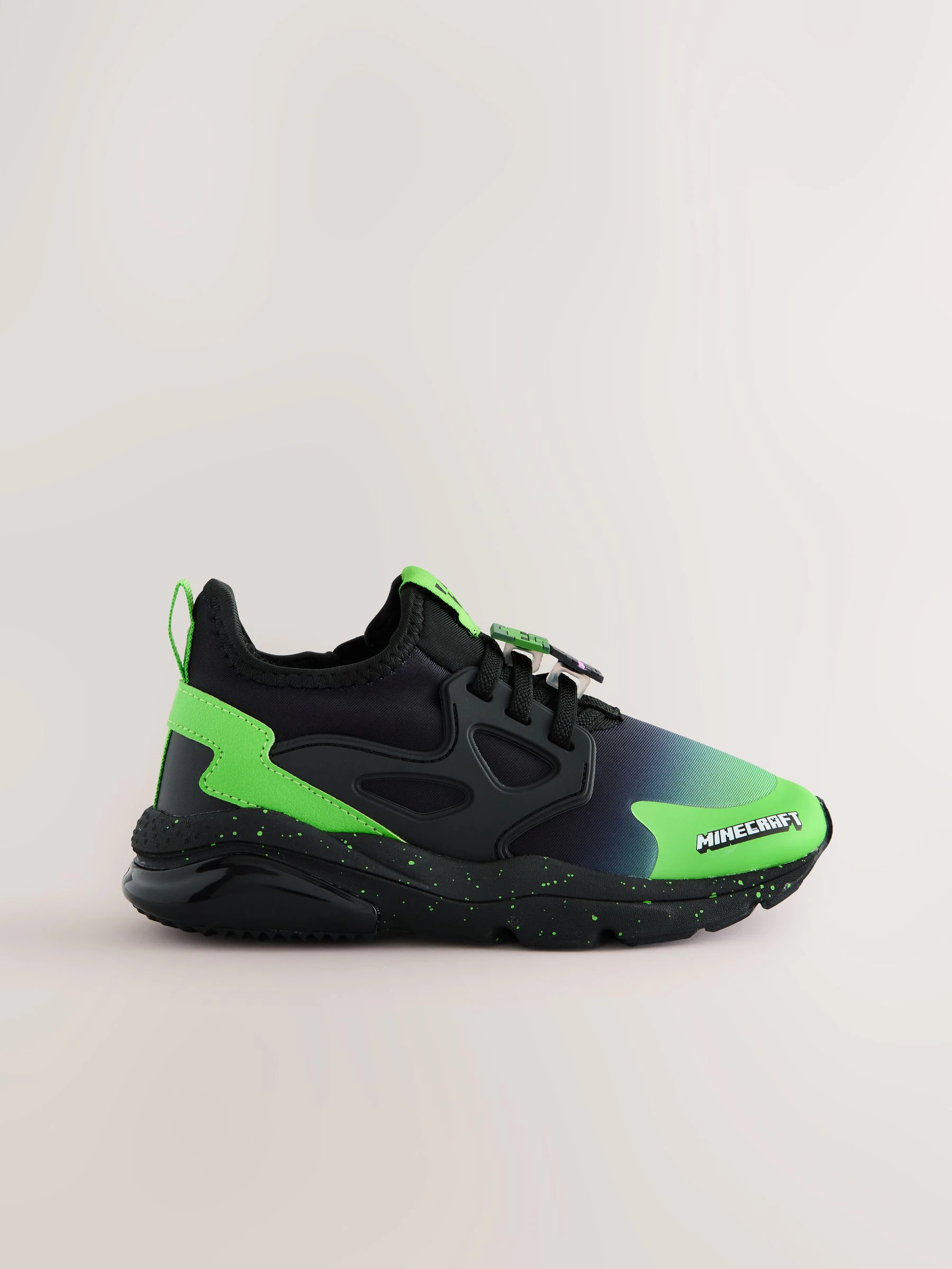 Zwart - Minecraft sneakers met elastische veters