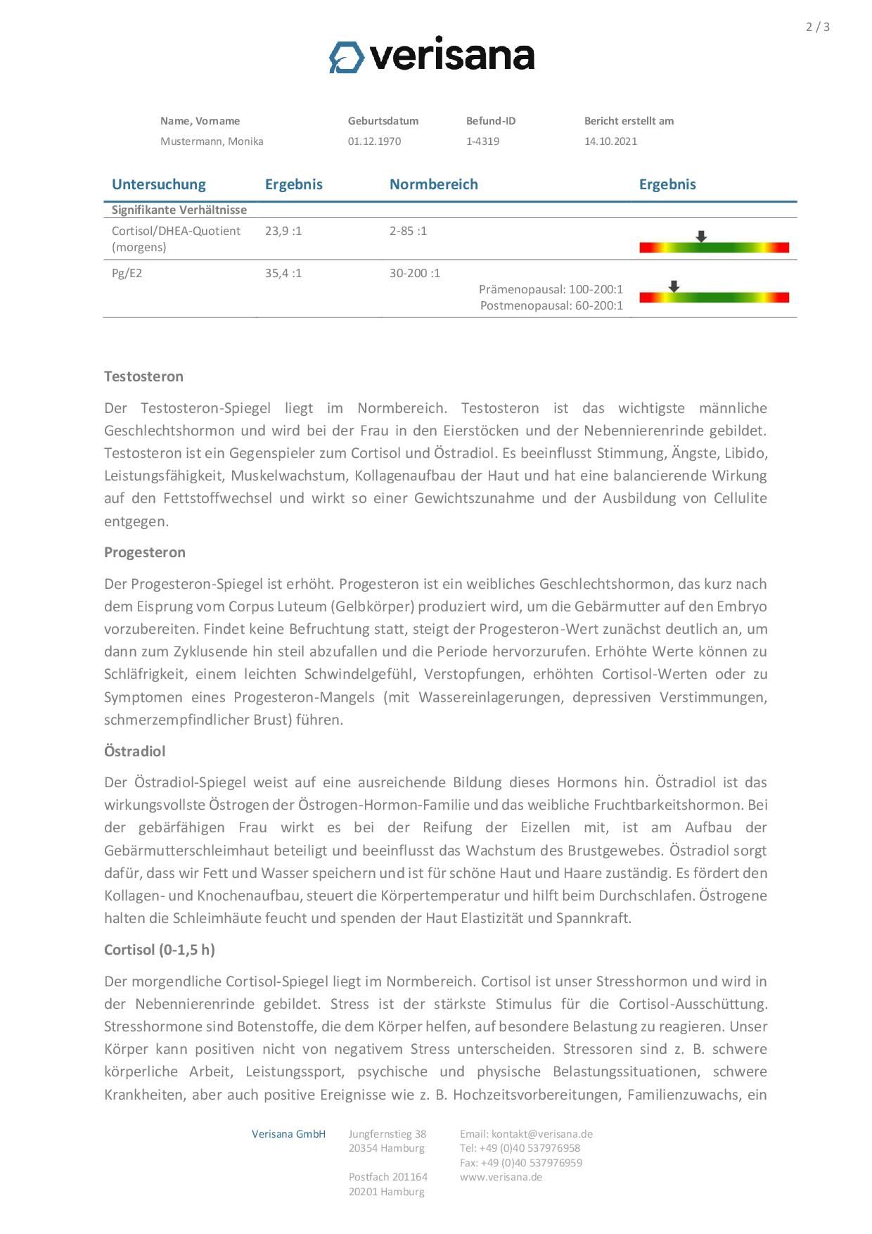 Verisana Hormonprofil Frau