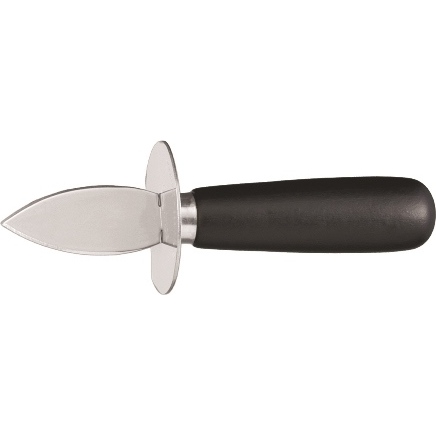 Couteaux à huîtres 16 cm manche bois laqué noir avec garde