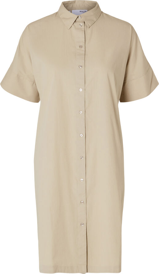 Selected Femme SLFBLAIR 2/4 SHORT SHIRT DRESS NOOS Humus