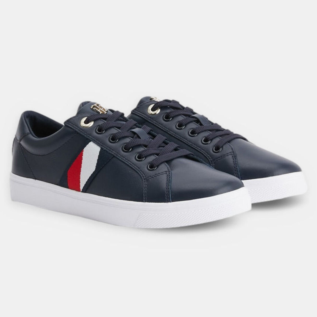 Tommy Hilfiger Baskets en Cuir Corporate Cupsole bleu marine