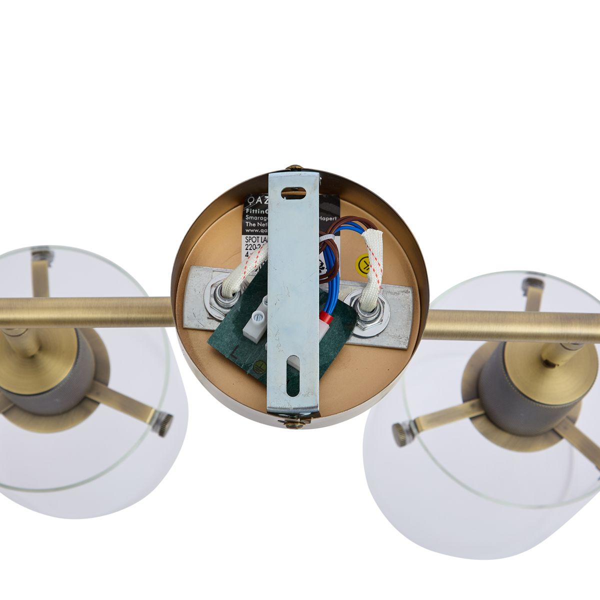 Design plafondspot brons met helder glas 2-lichts - Domo