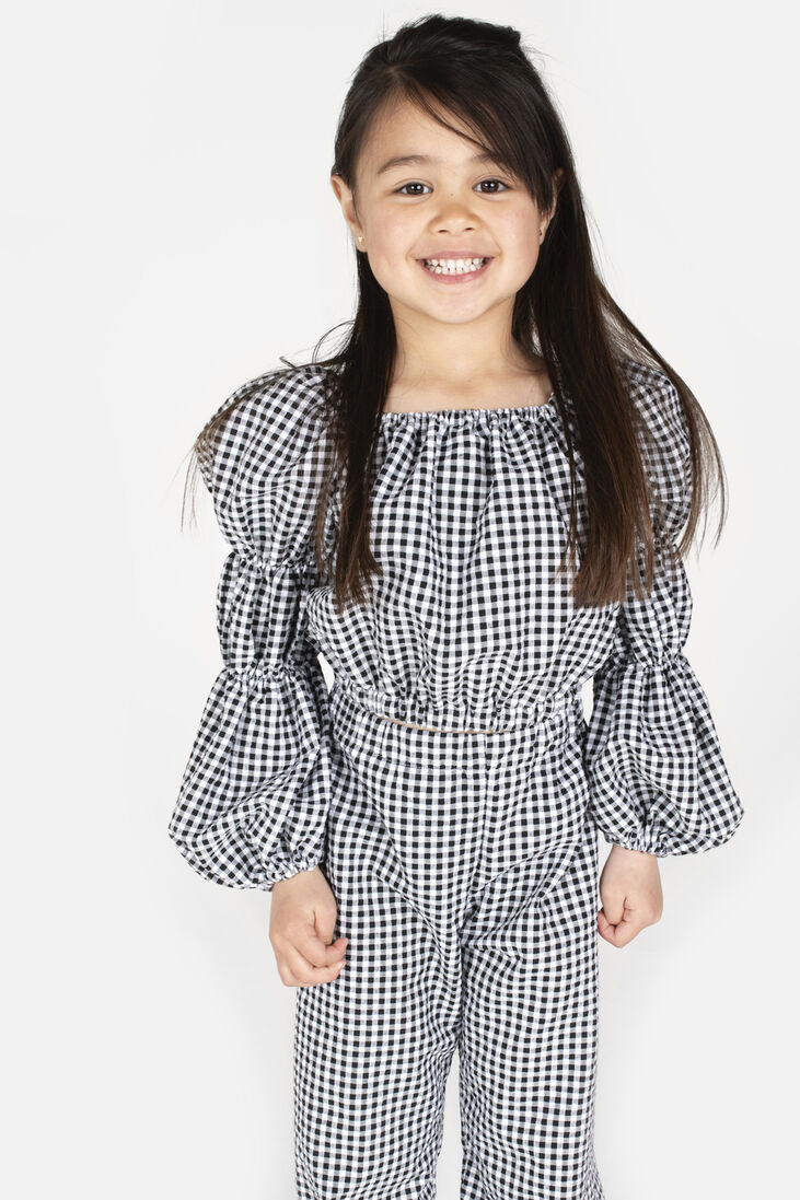 Salty Stitch zwarte salty stitch top ballon top - gingham