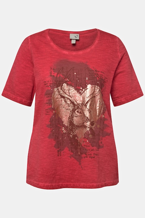 Trachten-T-Shirt, Hirsch, Classic, Rundhals, Halbarm