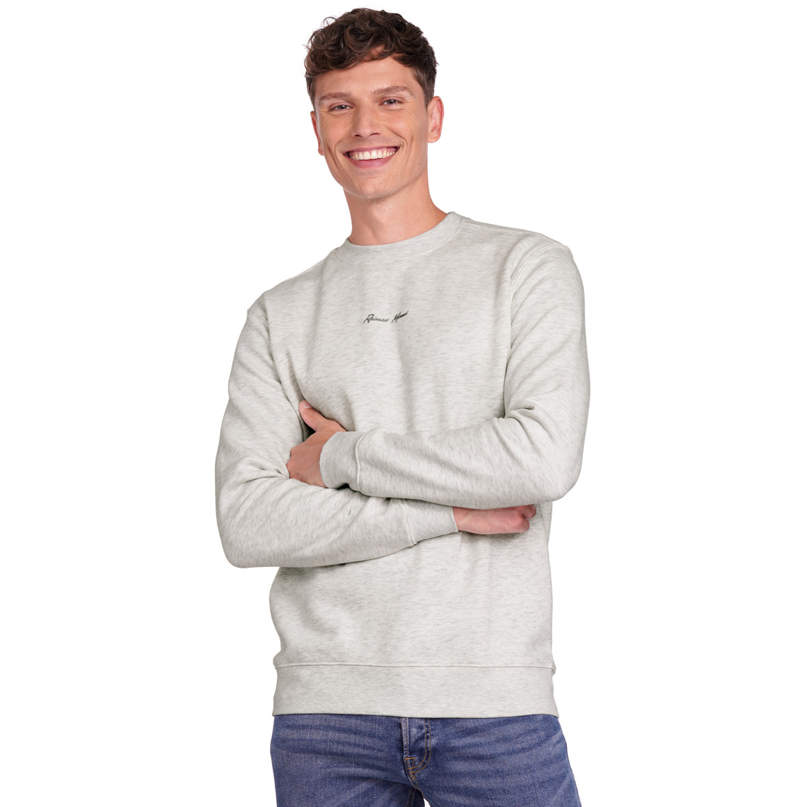 VanVaan Herren Sweatshirt mit Bio-Baumwolle hellgrau