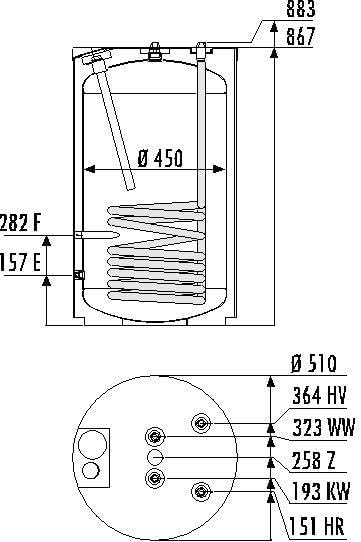 COSMO Warmwasserspeicher CSTS 120 | 120 L Unterstell-Speicher mit Glattrohr-Wärmetauscher | emailliert, PU-Isolierung, Thermometer, Magnesiumanode | für wandhängende Wärmeerzeuger
