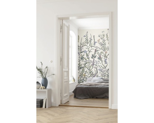 Vliesbehang X4-1011 Bloeiende Kruiden, set van 4, 200 x 250 cm