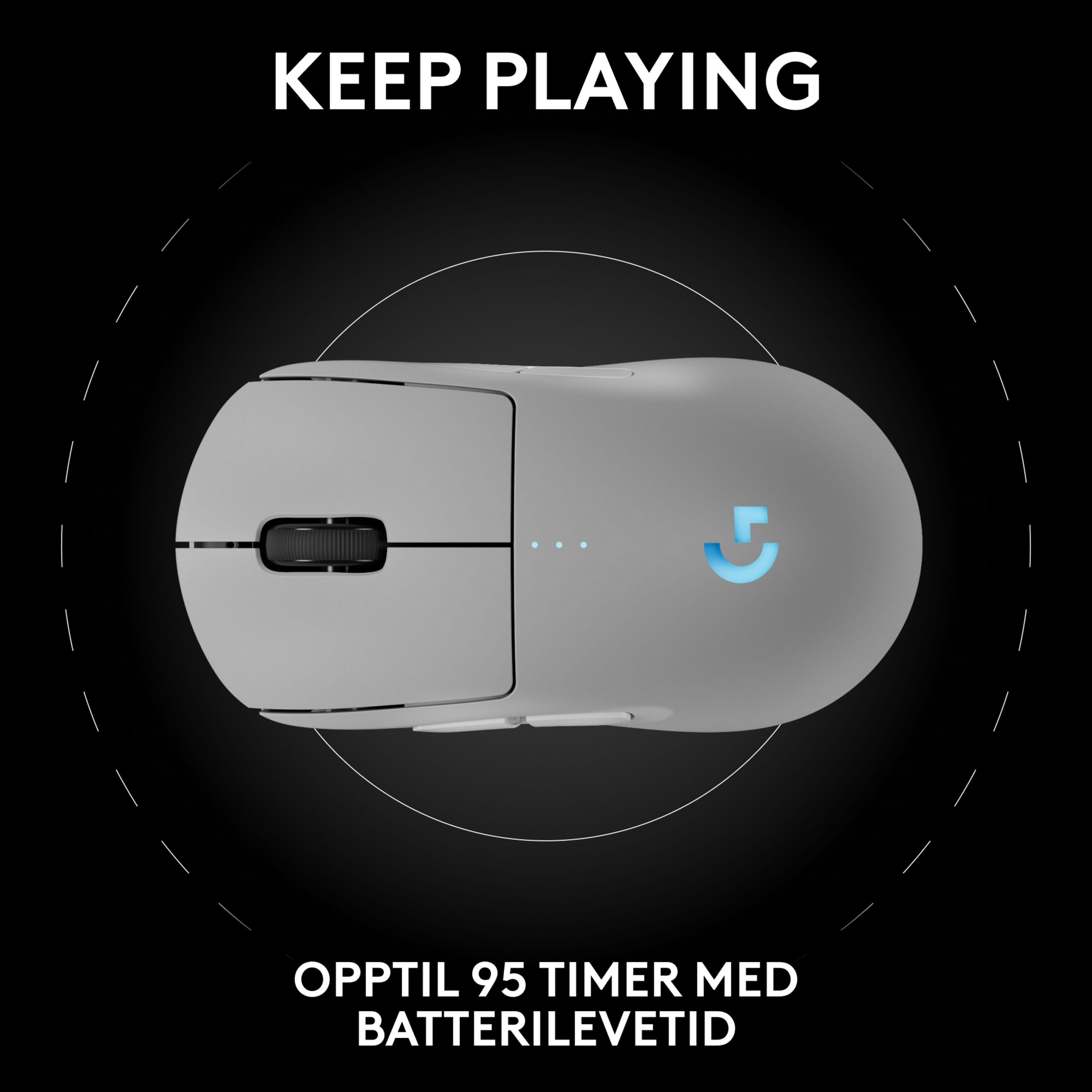 Logitech G Pro 2 Trådløs gamingmus for proffer Hvit