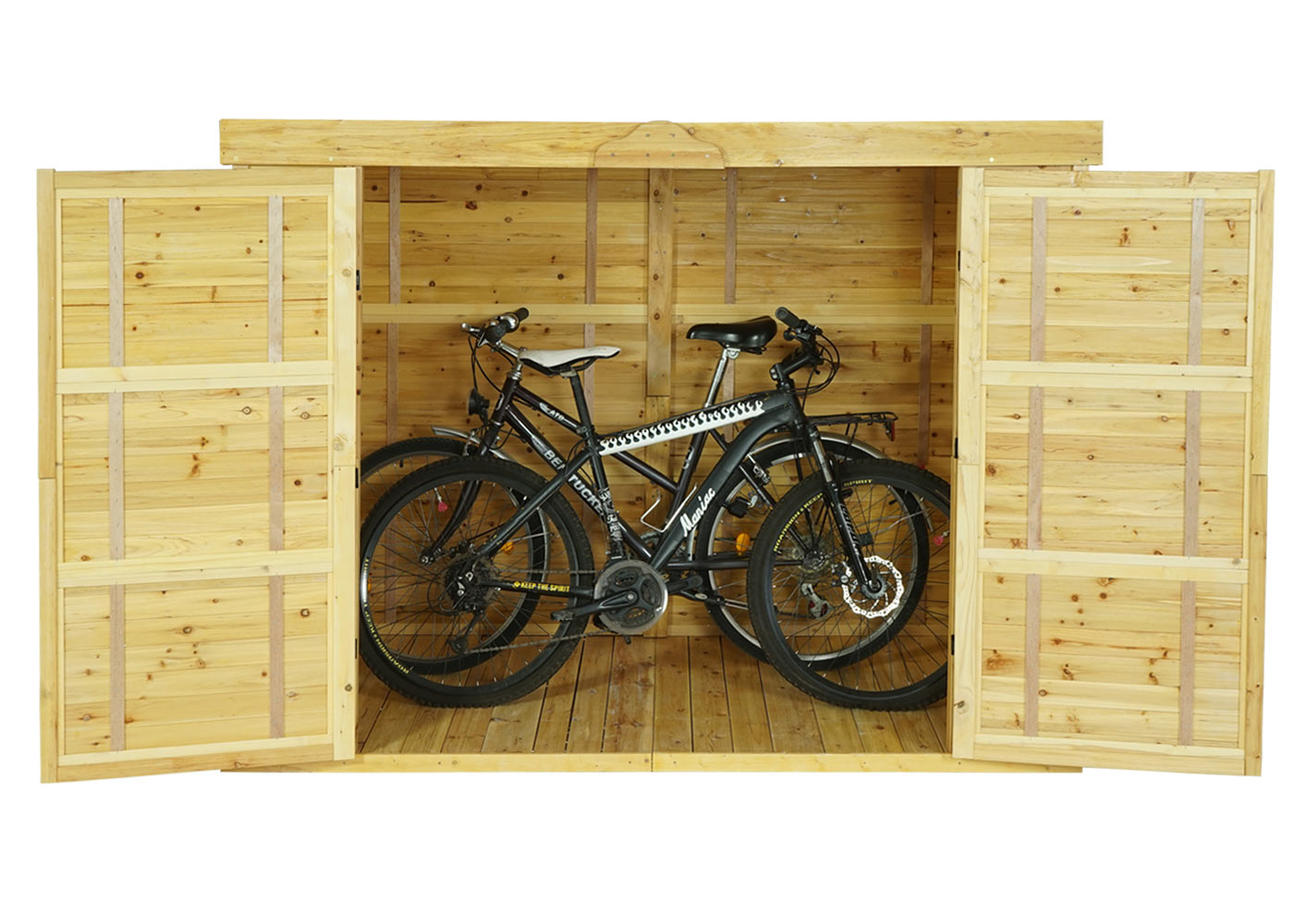 2er-Fahrradgarage MCW-H63b, Fahrradbox Geräteschuppen Gerätehaus, abschließbar MVG-zertifiziert 155x205x107cm ~ braun