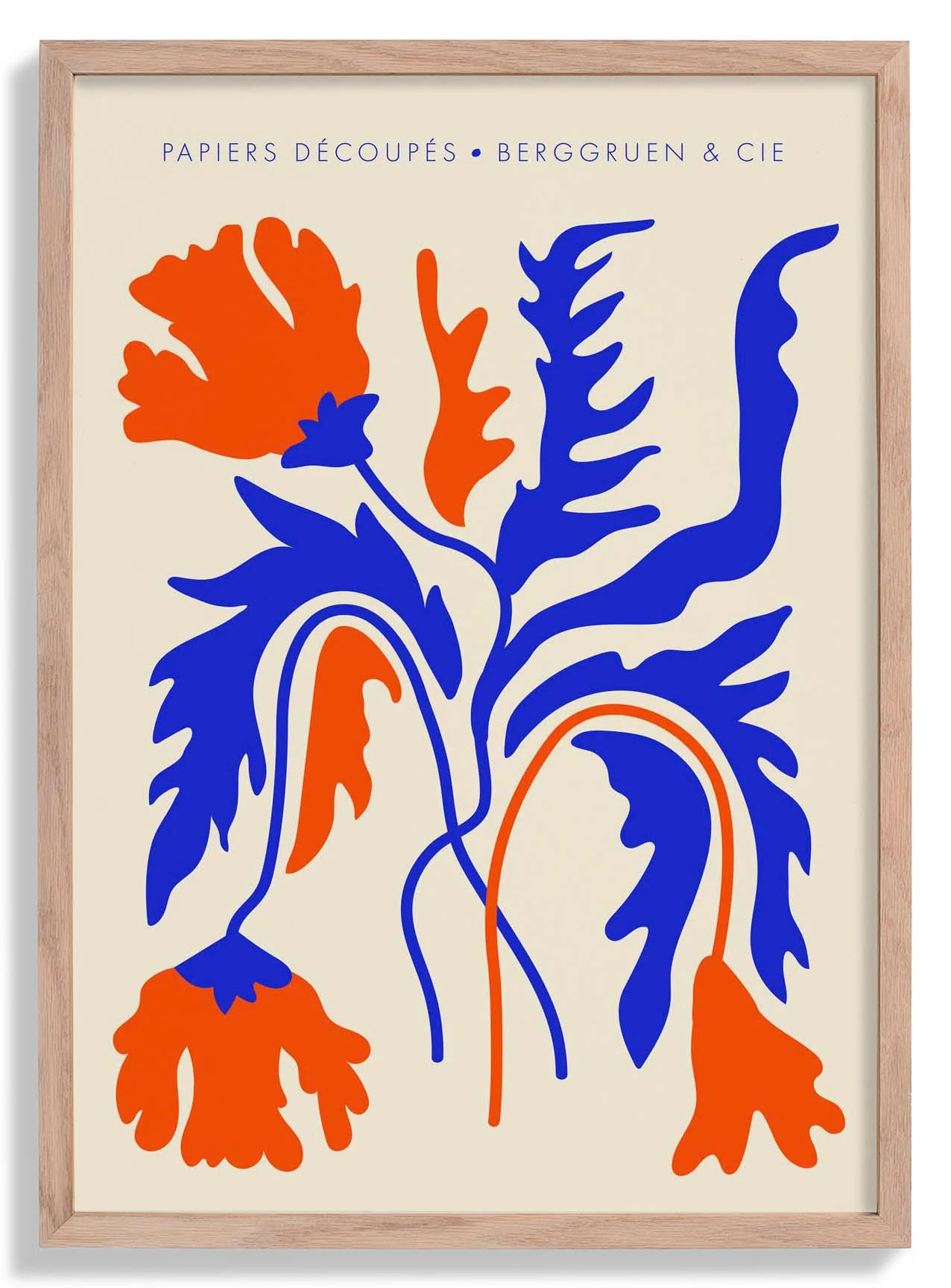 Flores Orange Blau Papiers Découpés Kunstausstellung