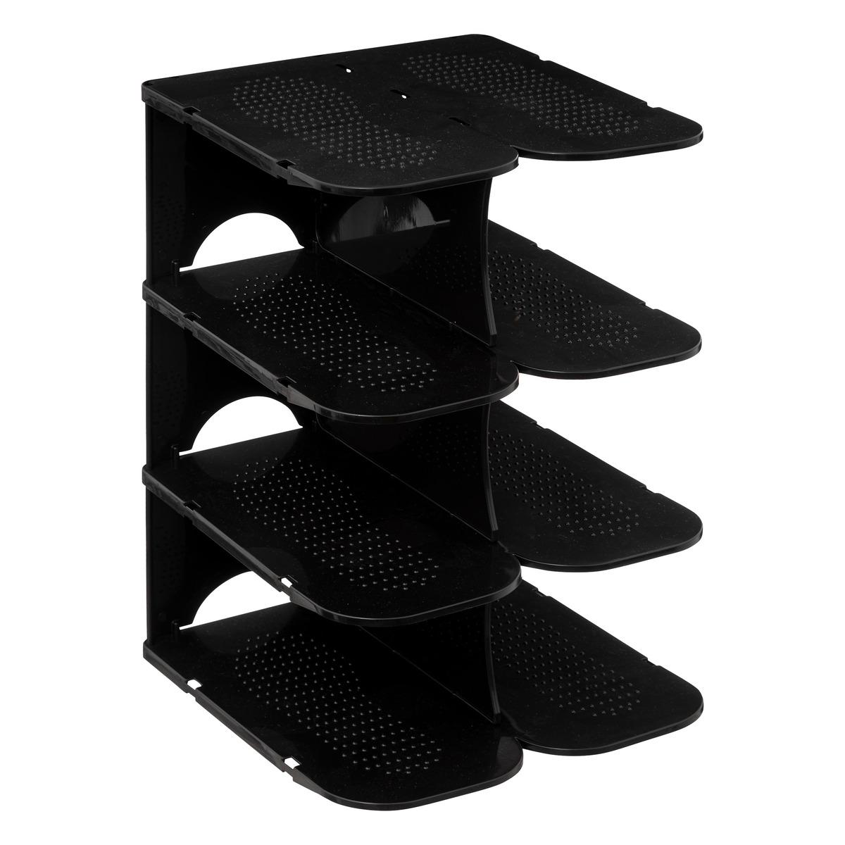 RANGE CHAUSSURES PLASTIQUE NOIR 4 PAIRES