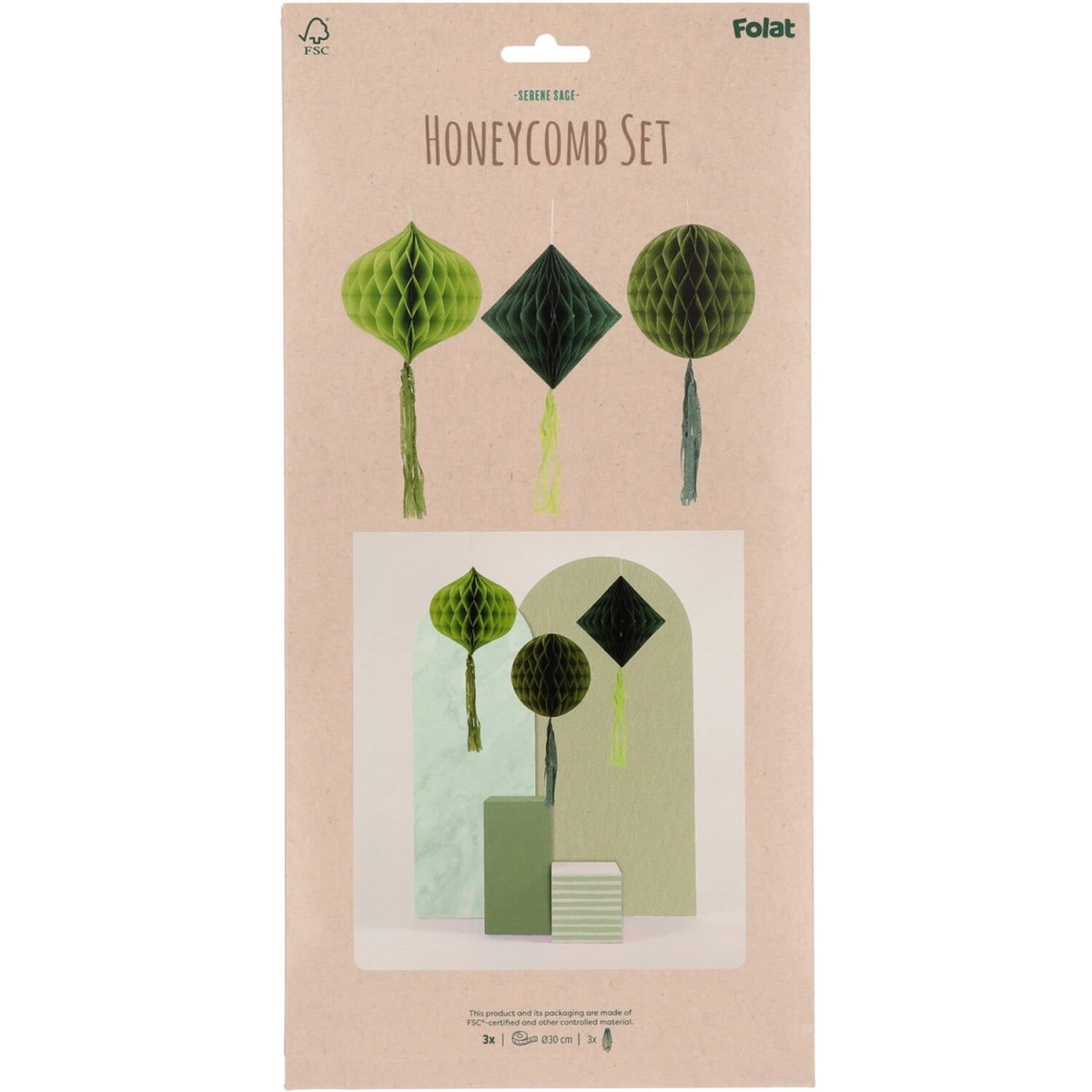Groene Honeycombs 30cm 3st