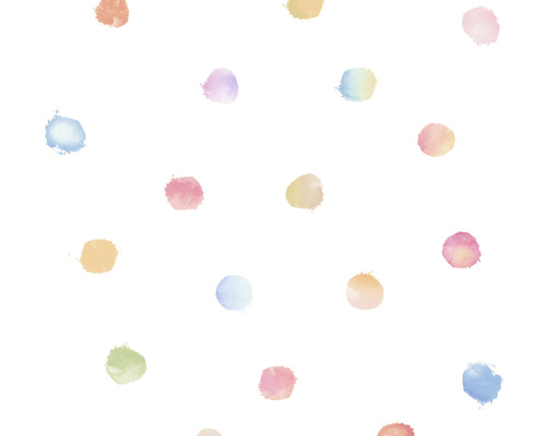 Vliesbehang 38147-1 Little Love Dots Aquarel wit veelkleurig