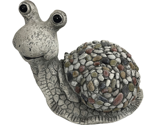 Tuinfiguur, decoratief figuur, Lafiora slak, glasvezel, 31 x 17 x 23,5 cm, grijs