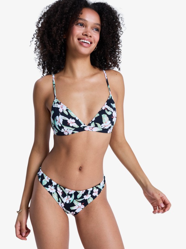 Printed Essentials Cheeky Bas de bikini culotte brésilienne Noir Femme