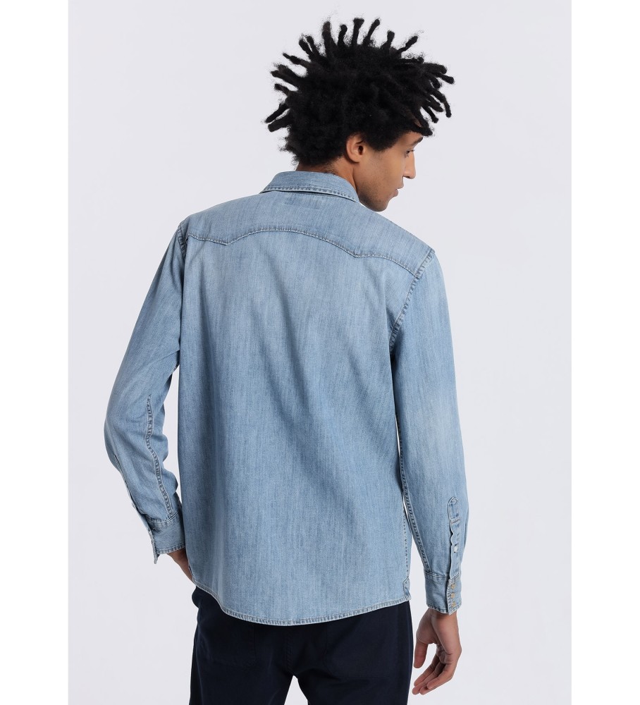 Camisa jeans de manga comprida Lois Blue