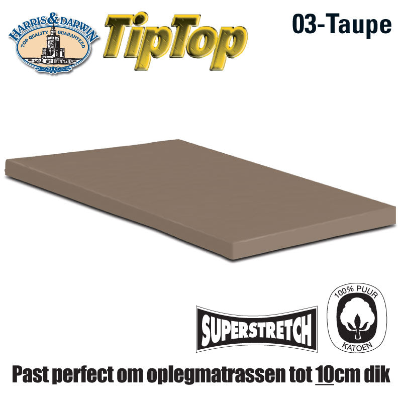 Harris&Darwin - Hoeslaken -  Jersey - Taupe - 90x200cm