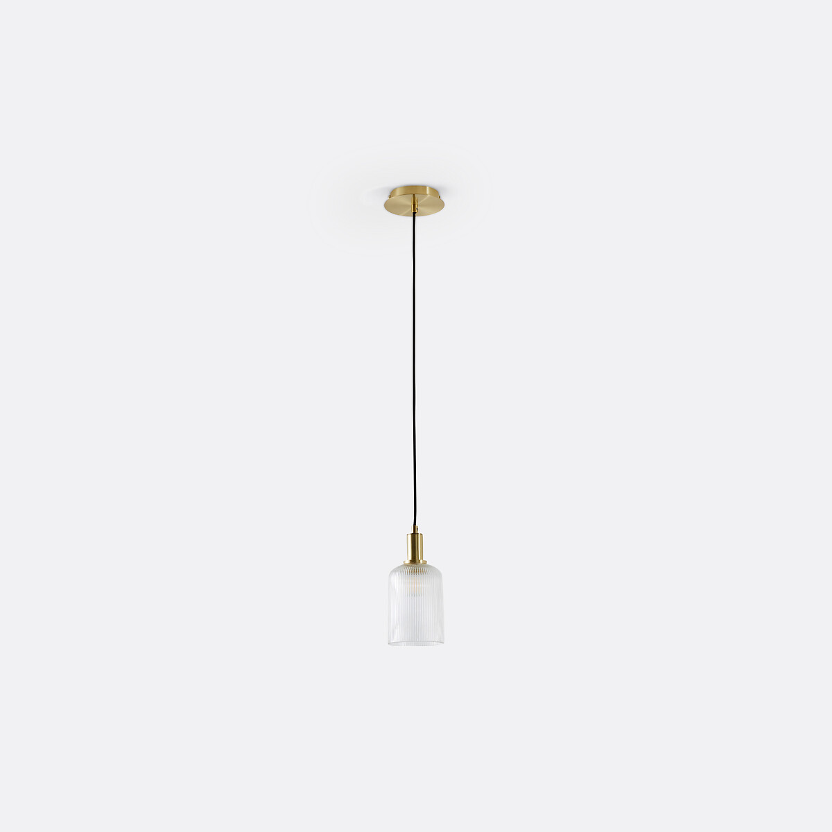 LA REDOUTE INTERIEURS<br>Luminária pendente em latão e vidro canelado Ø10,9 cm, Bogotá