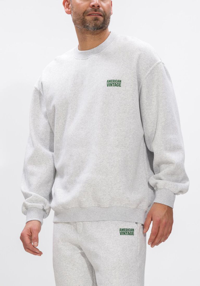 lichtgrijze american vintage sweater baptown crew