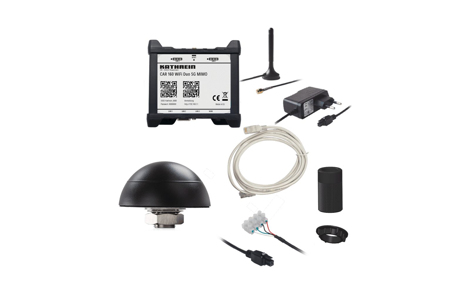Kathrein CAR 160 WiFi Duo 5G MIMO Dual SIM WLAN Router Set weiß