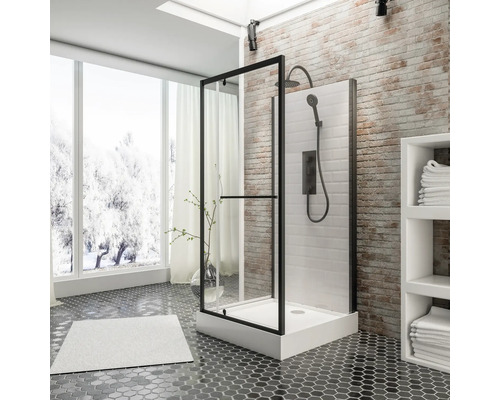 Complete douche-unit SCHULTE Jersey II 90 x 90 x 215 mm zwart